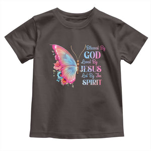 Christian Toddler T Shirt Blessed By God Loved By Jesus Led By The Spirit TS09 Dark Chocolate Print Your Wear