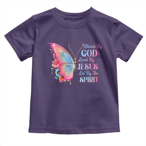 Christian Toddler T Shirt Blessed By God Loved By Jesus Led By The Spirit TS09 Purple Print Your Wear