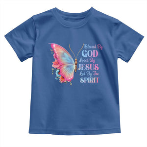 Christian Toddler T Shirt Blessed By God Loved By Jesus Led By The Spirit TS09 Royal Blue Print Your Wear