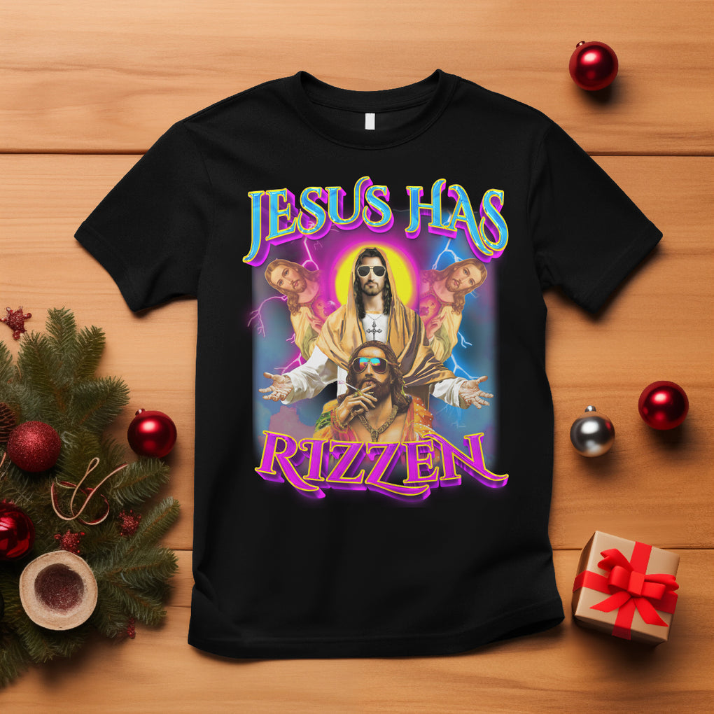 Jesus Has Rizzen Christian Funny Cool Meme T Shirt TS09 Black Printyourwear