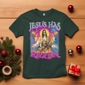 Jesus Has Rizzen Christian Funny Cool Meme T Shirt TS09 Dark Forest Green Printyourwear