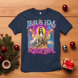 Jesus Has Rizzen Christian Funny Cool Meme T Shirt TS09 Navy Printyourwear