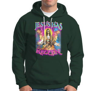 Jesus Has Rizzen Christian Funny Cool Meme Hoodie TS09 Dark Forest Green Printyourwear