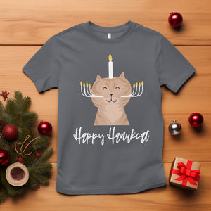 Cat Menorah Cute Jewish Kitten Hanukkah Chanukah Candle T Shirt TS09 Charcoal Printyourwear