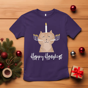 Cat Menorah Cute Jewish Kitten Hanukkah Chanukah Candle T Shirt TS09 Purple Printyourwear