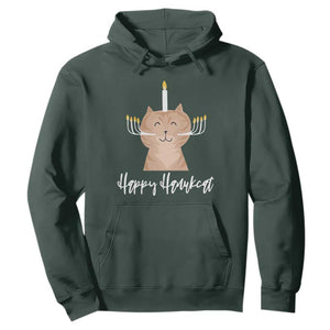 Cat Menorah Cute Jewish Kitten Hanukkah Chanukah Candle Hoodie TS09 Dark Forest Green Printyourwear