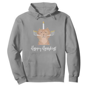 Cat Menorah Cute Jewish Kitten Hanukkah Chanukah Candle Hoodie TS09 Sport Gray Printyourwear