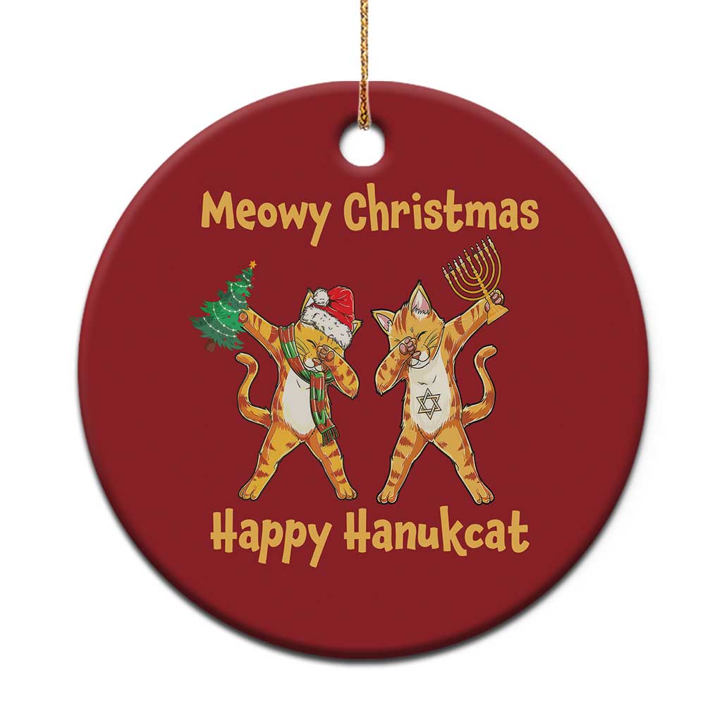 Xmas Hanukkah Cat Christmas Ornament Happy Hanukcat Meowy Christmas Menoral Chanukkah TS09 Print Your Wear