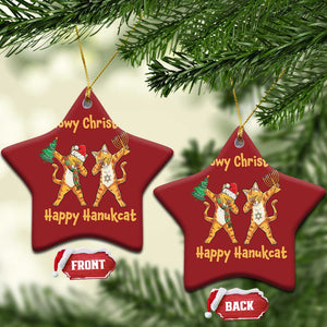 Xmas Hanukkah Cat Christmas Ornament Happy Hanukcat Meowy Christmas Menoral Chanukkah TS09 Star Red Print Your Wear