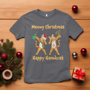 Happy Hanukcat Meowy Christmas Cat Lover Hanukkah T Shirt TS09 Charcoal Printyourwear