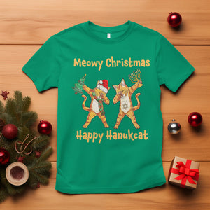 Happy Hanukcat Meowy Christmas Cat Lover Hanukkah T Shirt TS09 Irish Green Printyourwear