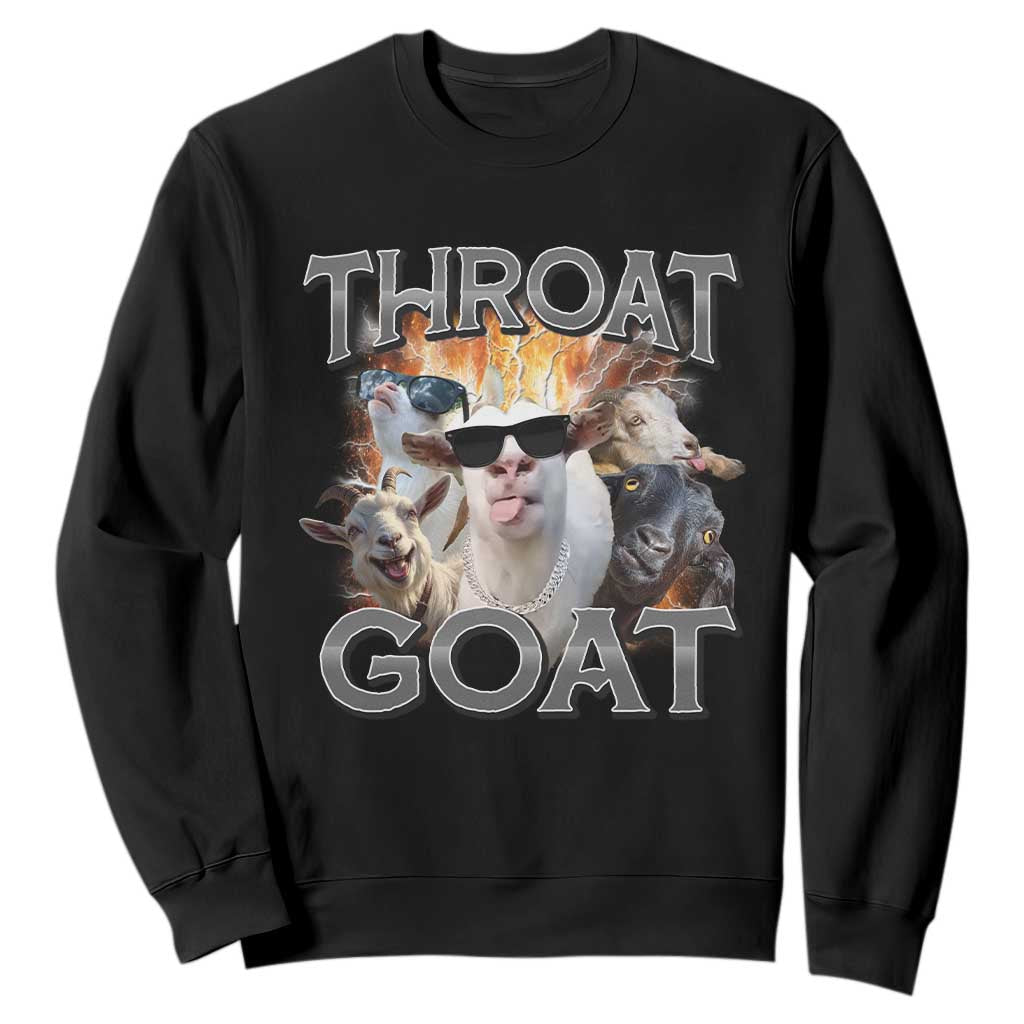 Throat Goat Funny Offensive Adult Humor Bootleg Sweatshirt TS09 Black Print Your Wear