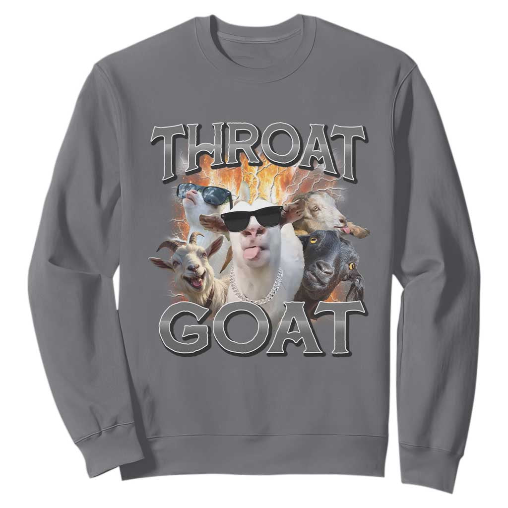 Throat Goat Funny Offensive Adult Humor Bootleg Sweatshirt TS09 Charcoal Print Your Wear