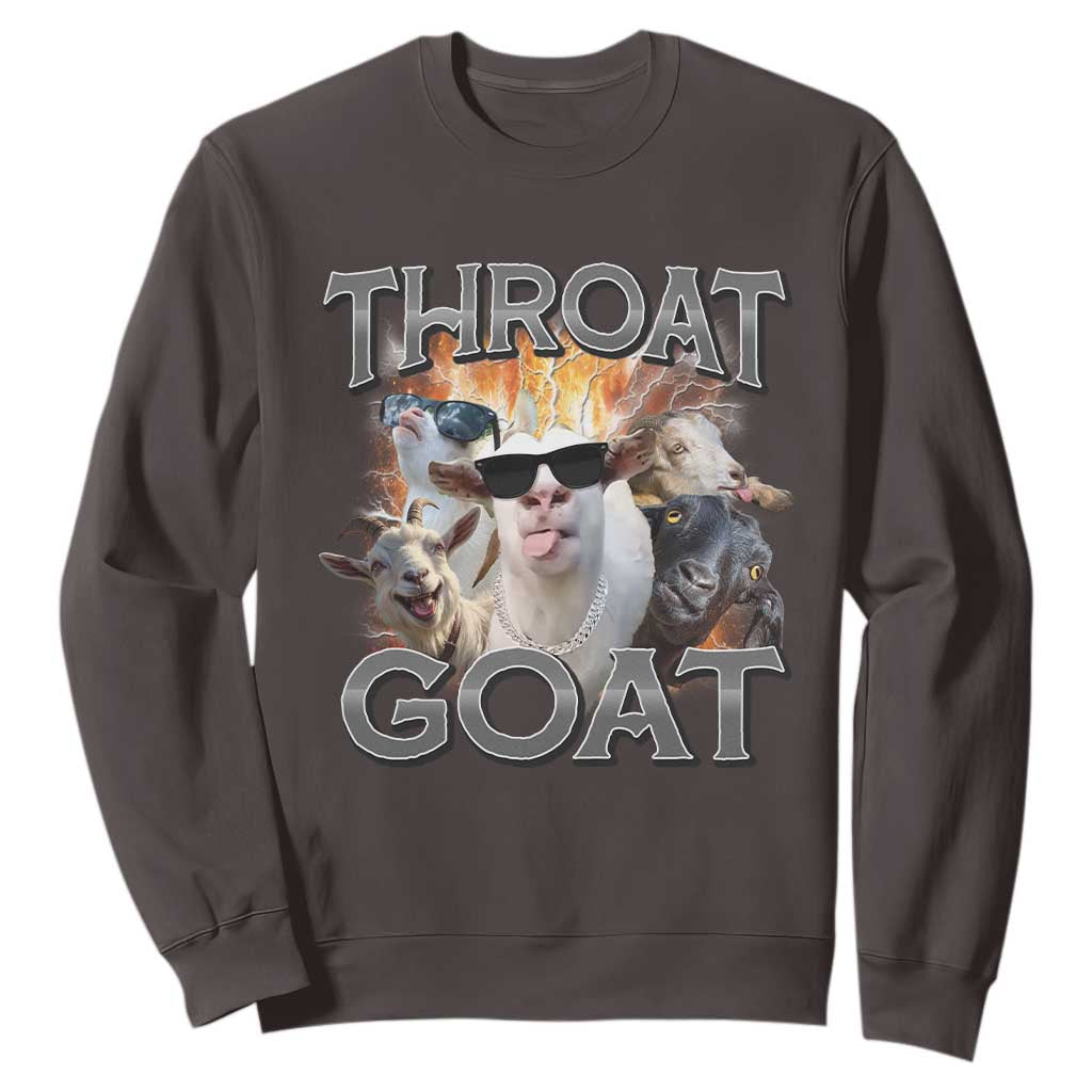 Throat Goat Funny Offensive Adult Humor Bootleg Sweatshirt TS09 Dark Chocolate Print Your Wear