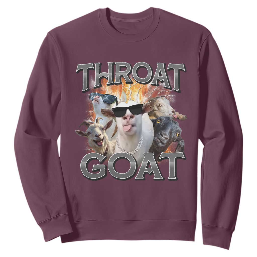 Throat Goat Funny Offensive Adult Humor Bootleg Sweatshirt TS09 Maroon Print Your Wear