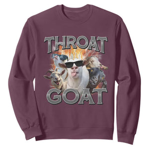 Throat Goat Funny Offensive Adult Humor Bootleg Sweatshirt TS09 Maroon Print Your Wear