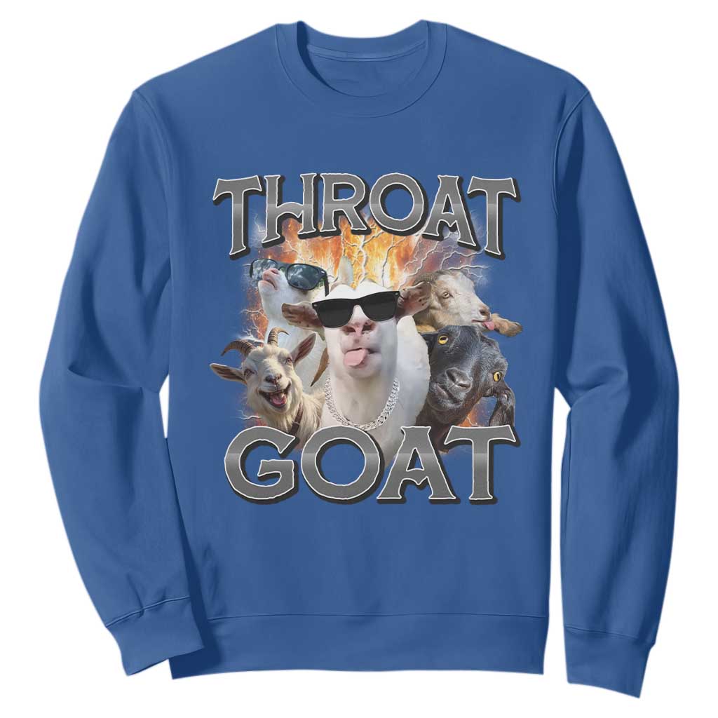 Throat Goat Funny Offensive Adult Humor Bootleg Sweatshirt TS09 Royal Blue Print Your Wear