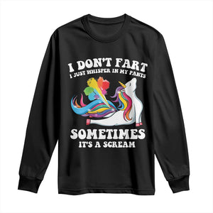 Funny I Don't Fart I Whisper In My Pants Long Sleeve Shirt TS09 Black Print Your Wear