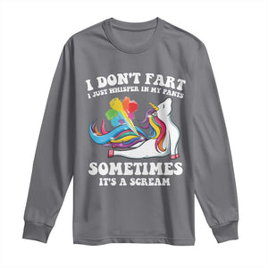 Funny I Don't Fart I Whisper In My Pants Long Sleeve Shirt TS09 Charcoal Print Your Wear