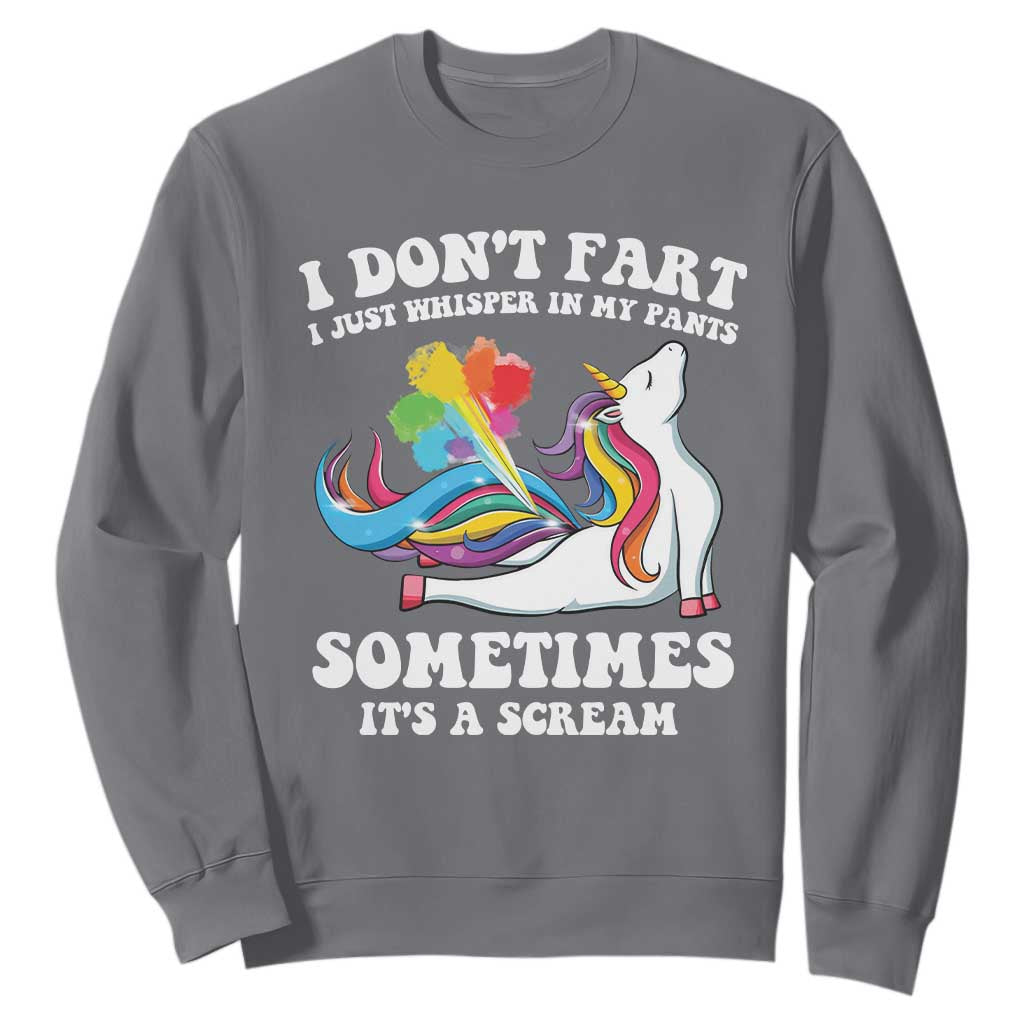Funny I Don't Fart I Whisper In My Pants Sweatshirt TS09 Charcoal Print Your Wear