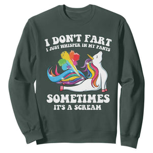 Funny I Don't Fart I Whisper In My Pants Sweatshirt TS09 Dark Forest Green Print Your Wear