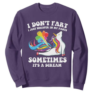 Funny I Don't Fart I Whisper In My Pants Sweatshirt TS09 Purple Print Your Wear
