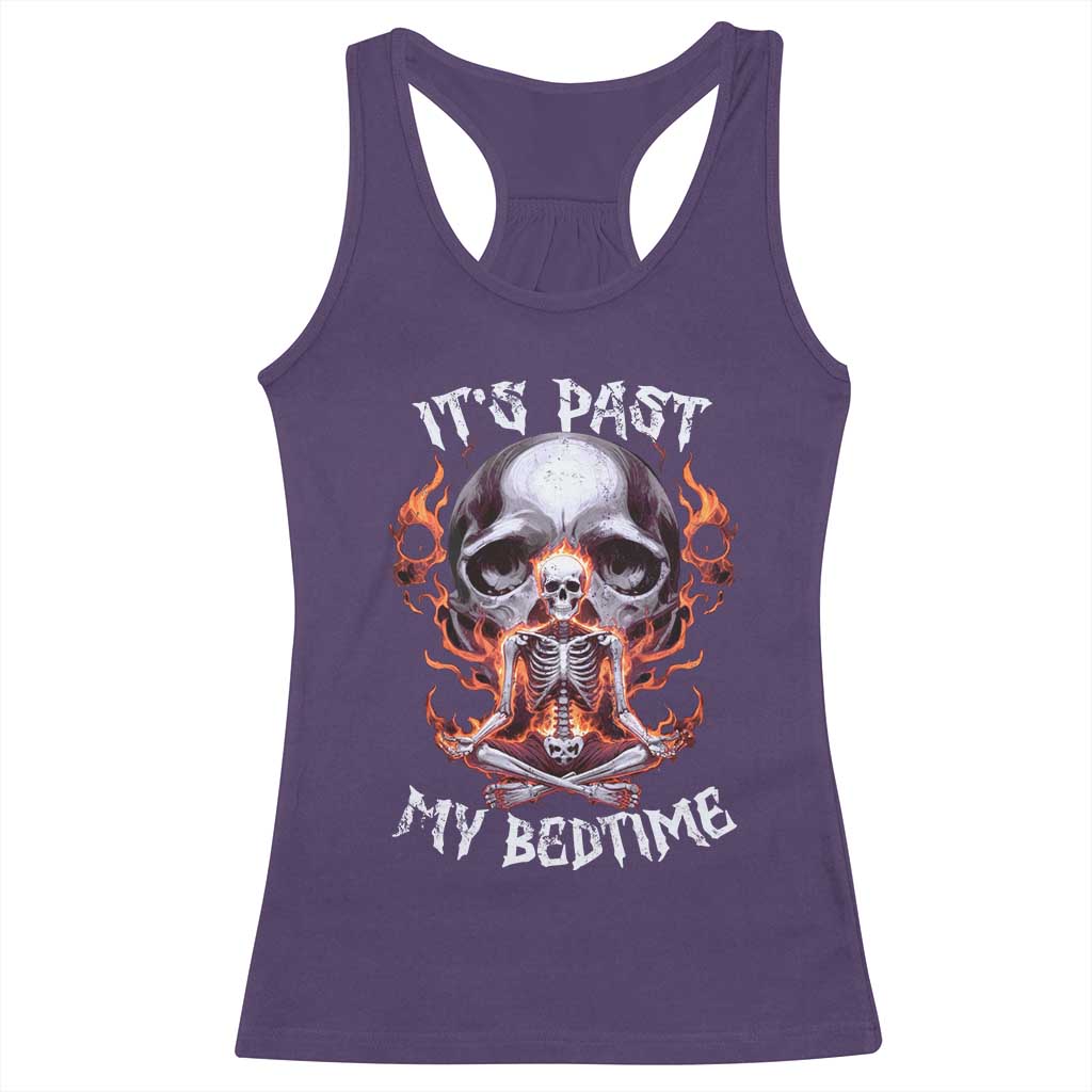 Funny Skeleton Meme Racerback Tank Top It's Past My Bedtime TS09 Purple Print Your Wear