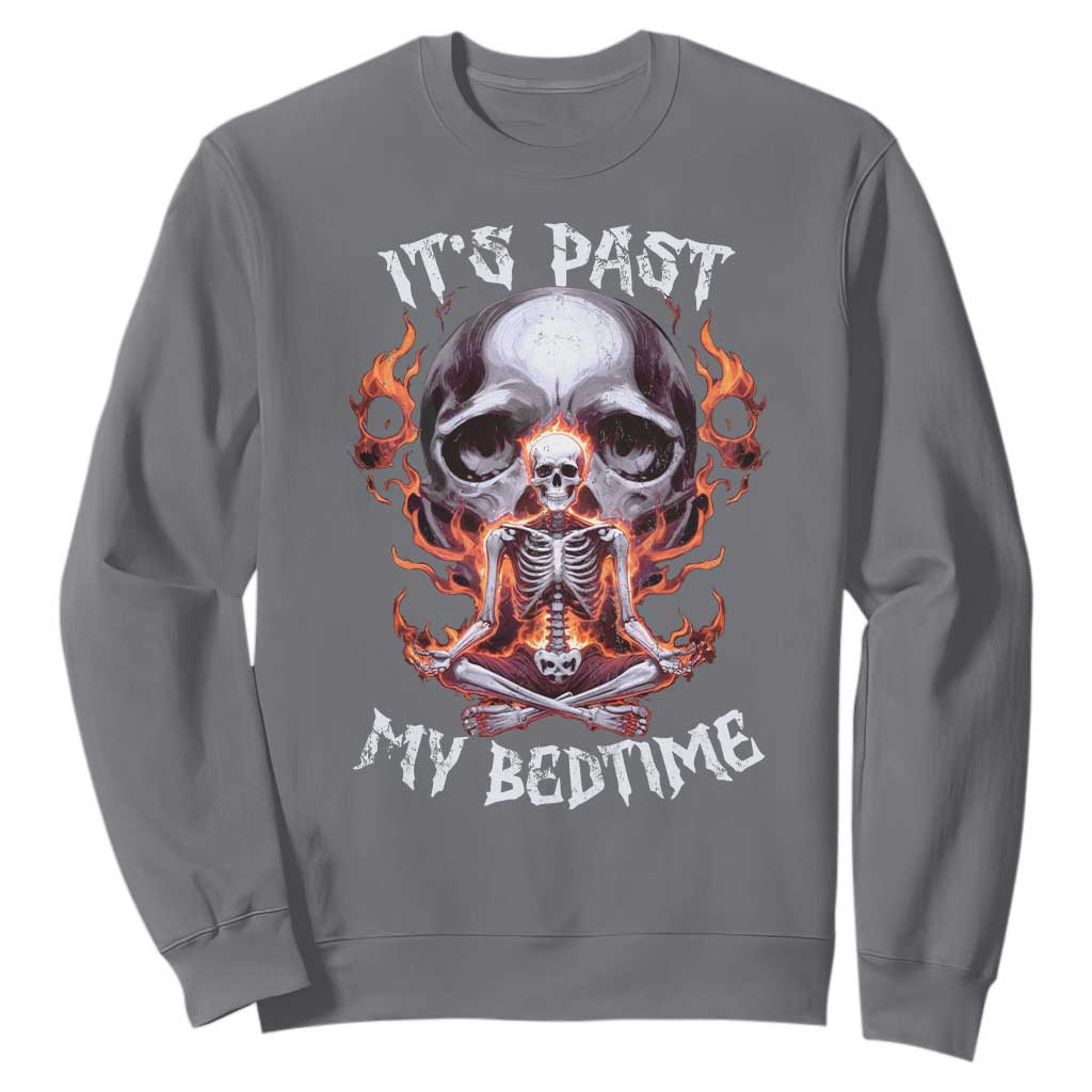 Funny Skeleton Meme Sweatshirt It's Past My Bedtime TS09 Charcoal Print Your Wear