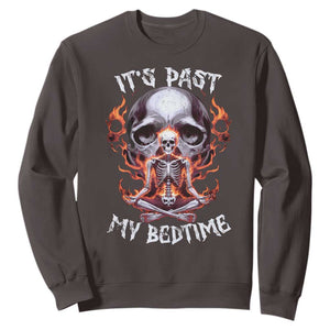 Funny Skeleton Meme Sweatshirt It's Past My Bedtime TS09 Dark Chocolate Print Your Wear