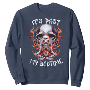 Funny Skeleton Meme Sweatshirt It's Past My Bedtime TS09 Navy Print Your Wear