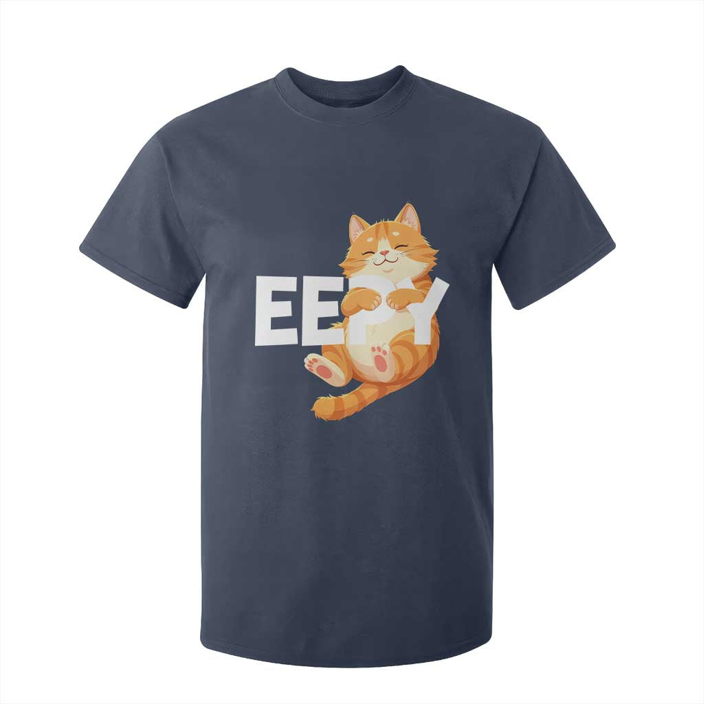 Funny Cat Meme T Shirt For Kid Eepy Cat Silly Sleepy Cat TS09 Navy Print Your Wear