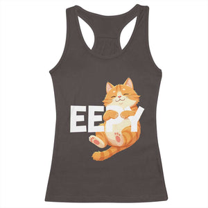 Funny Cat Meme Racerback Tank Top Eepy Cat Silly Sleepy Cat TS09 Dark Chocolate Print Your Wear