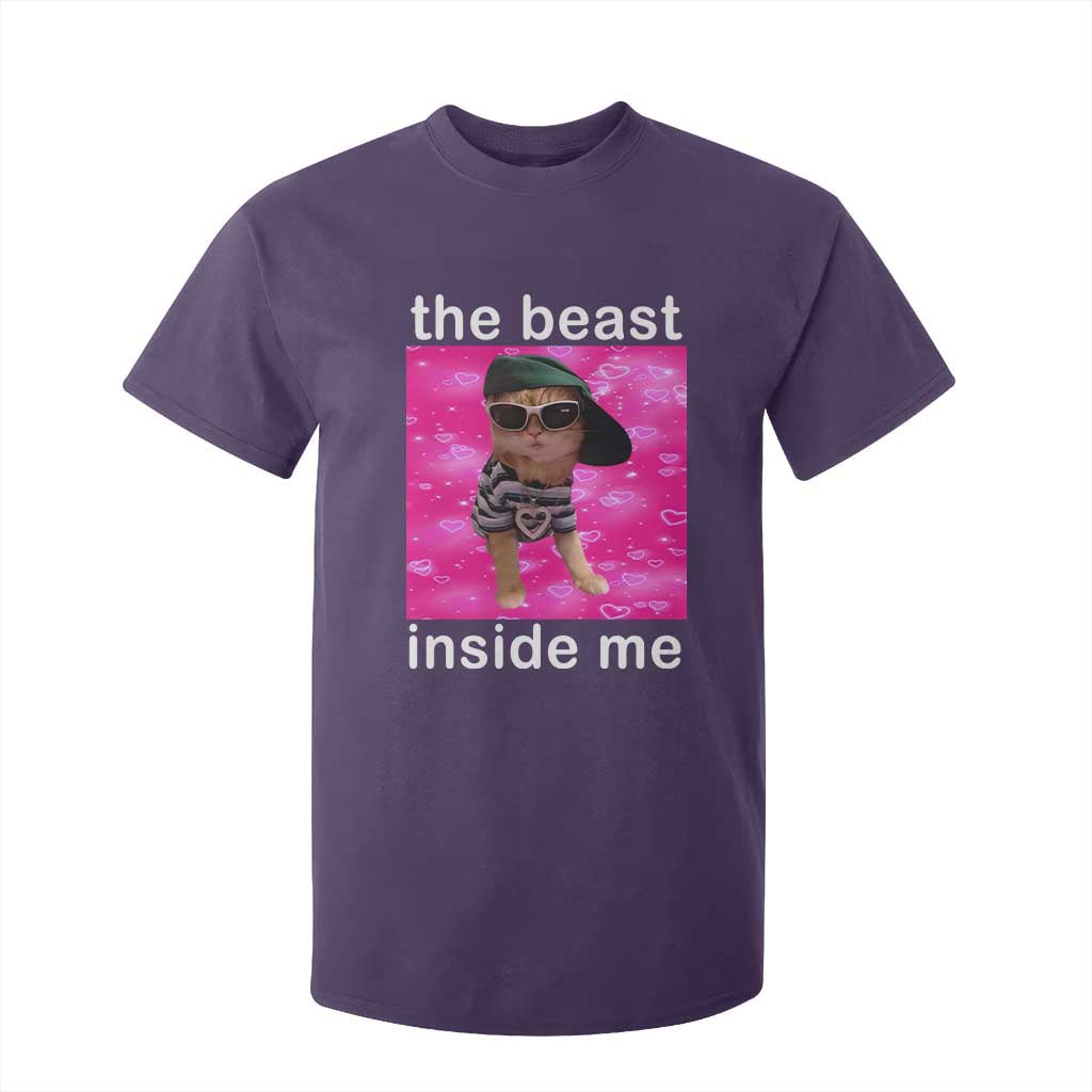 Funny Cat Meme T Shirt For Kid The Beast Inside Me TS09 Purple Print Your Wear