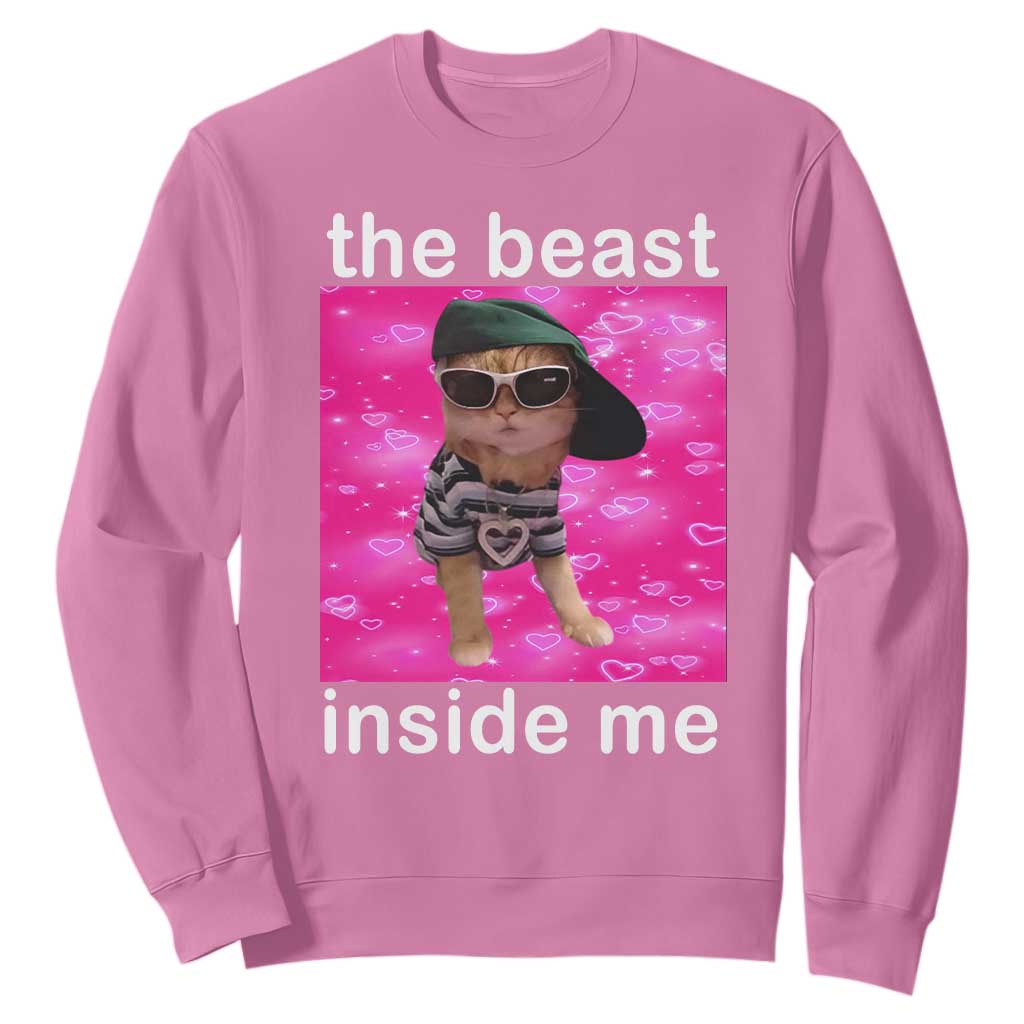 Funny Cat Meme Sweatshirt The Beast Inside Me TS09 Azalea Print Your Wear