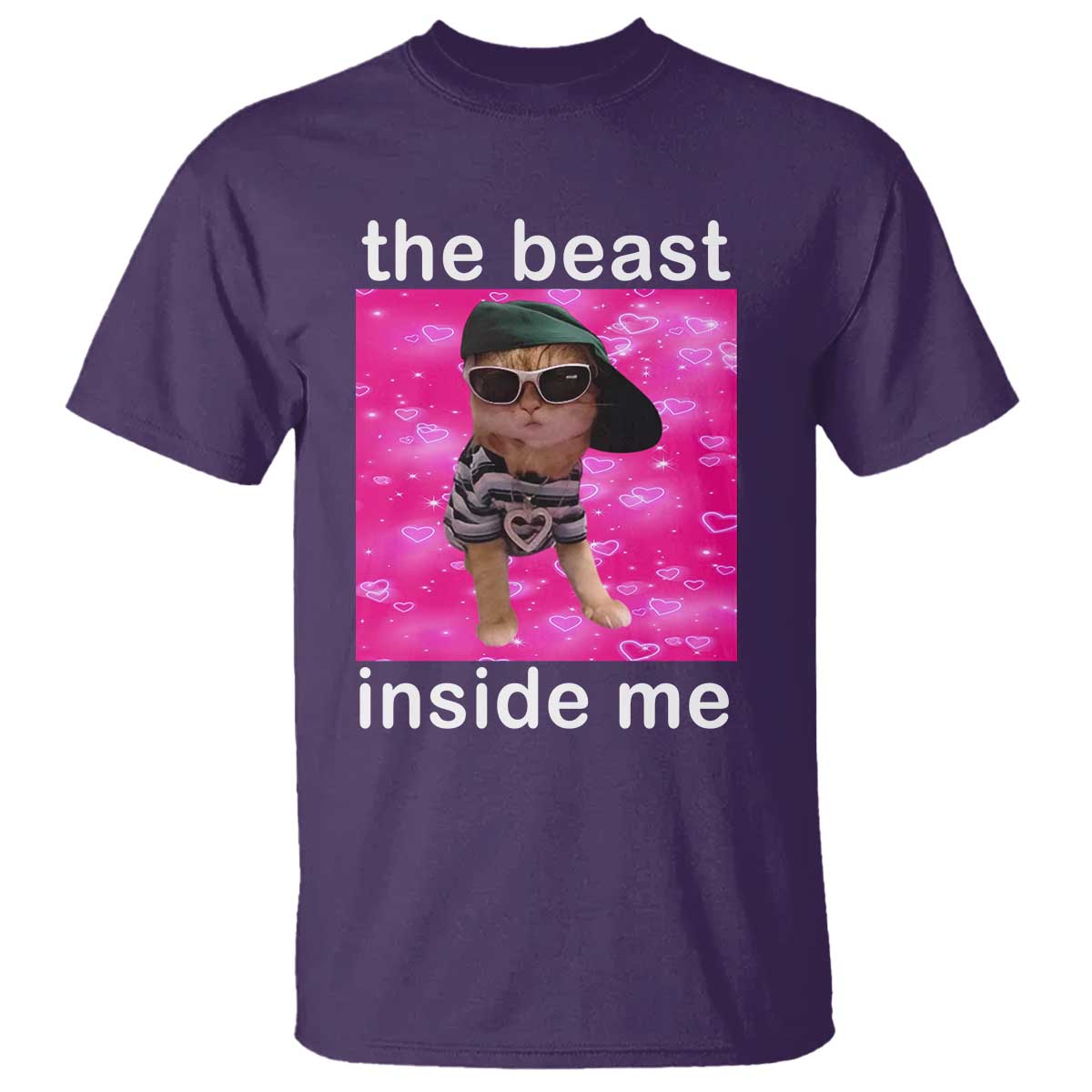 Funny Cat Meme T Shirt The Beast Inside Me TS09 Purple Print Your Wear