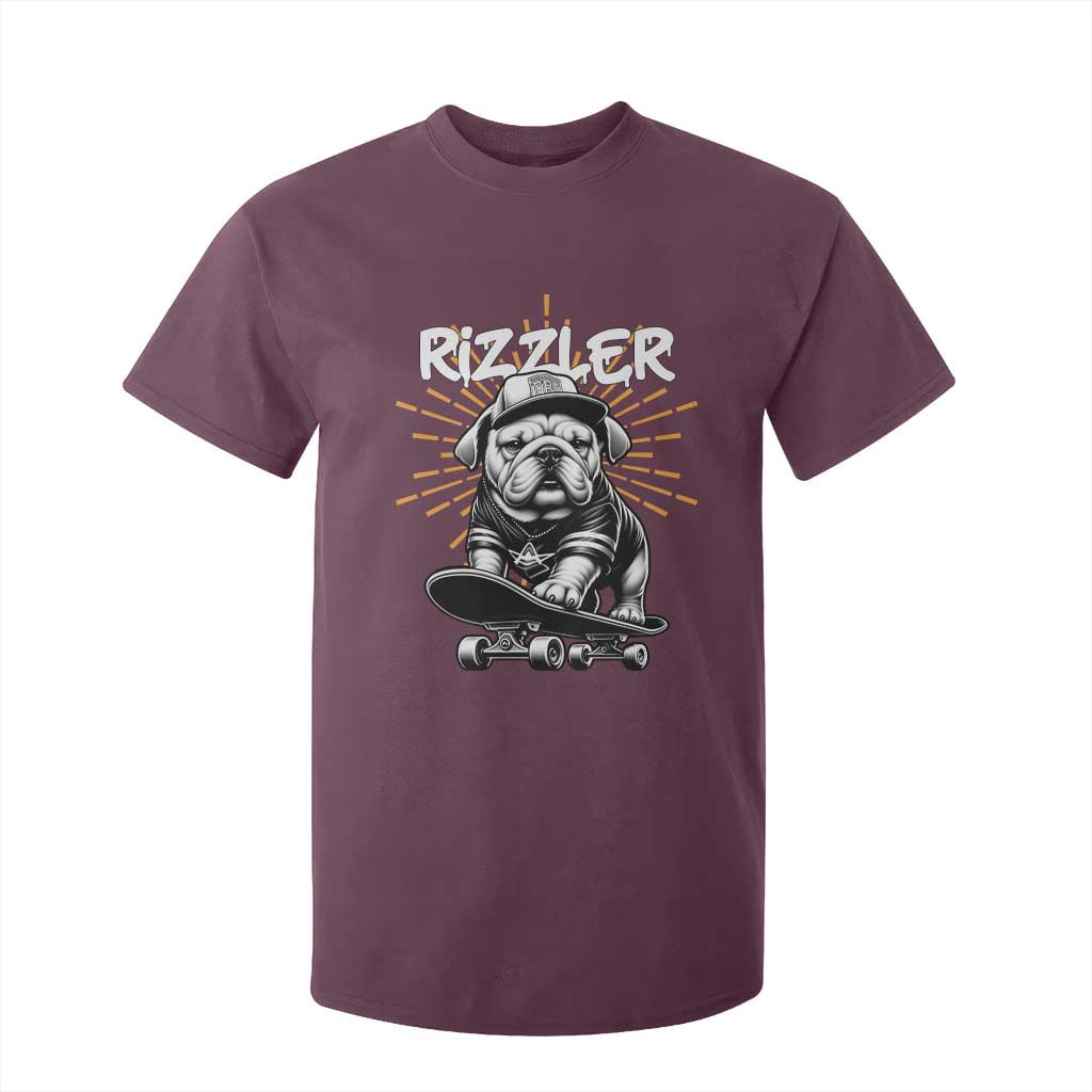 Funny Meme Rizzler Dog T Shirt For Kid TS09 Maroon Print Your Wear