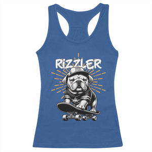 Funny Meme Rizzler Dog Racerback Tank Top TS09 Royal Blue Print Your Wear