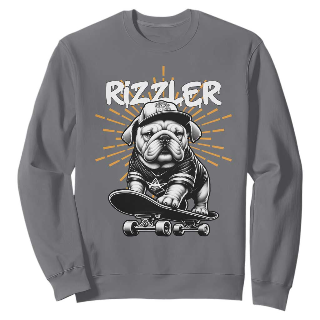 Funny Meme Rizzler Dog Sweatshirt TS09 Charcoal Print Your Wear