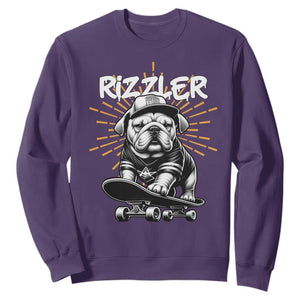 Funny Meme Rizzler Dog Sweatshirt TS09 Purple Print Your Wear