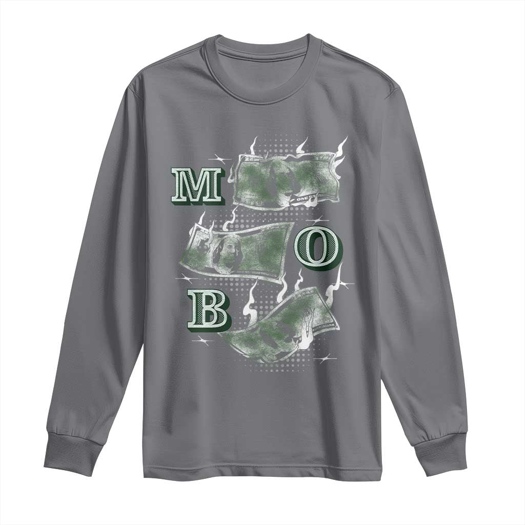 MOB Money Over Everything Long Sleeve Shirt TS09 Charcoal Print Your Wear