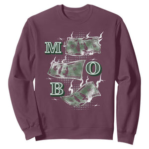 MOB Money Over Everything Sweatshirt TS09 Maroon Print Your Wear
