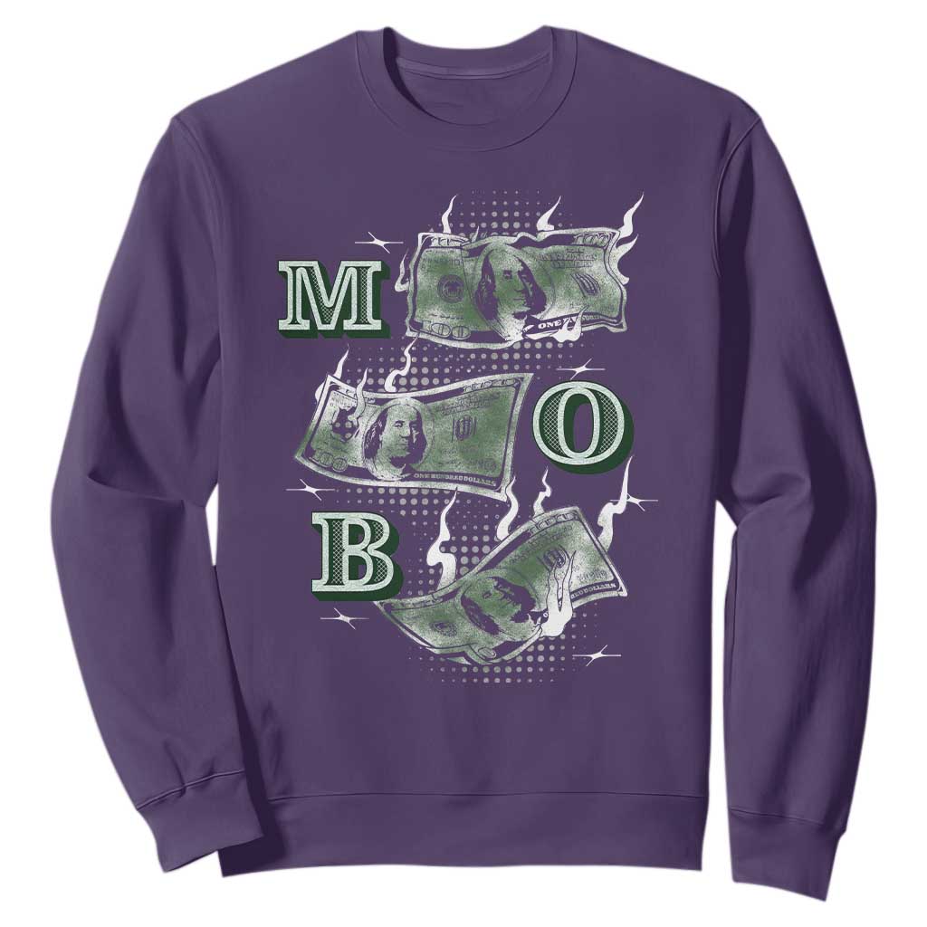 MOB Money Over Everything Sweatshirt TS09 Purple Print Your Wear