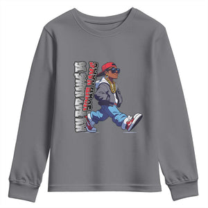 Personalized Hip Hop Rapper Youth Sweatshirt Custom Name My Rap Name Is TS09 Charcoal Print Your Wear