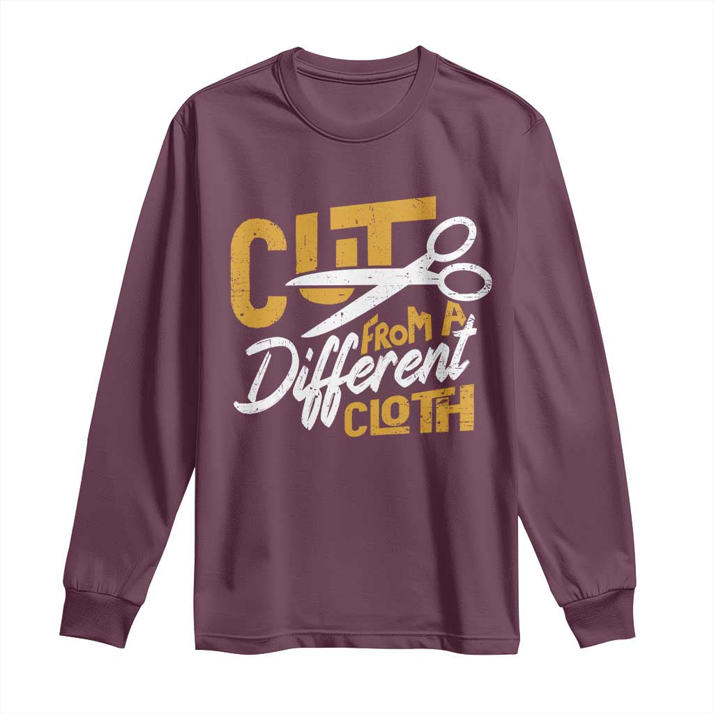 Hip Hop Long Sleeve Shirt Cut From A Different Cloth TS09 Maroon Print Your Wear