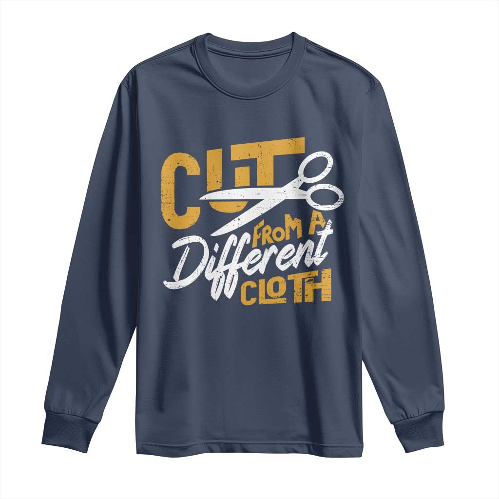 Hip Hop Long Sleeve Shirt Cut From A Different Cloth TS09 Navy Print Your Wear