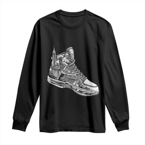 Sneaker Lover Long Sleeve Shirt Graphic New York Travel SNKR TS09 Black Print Your Wear