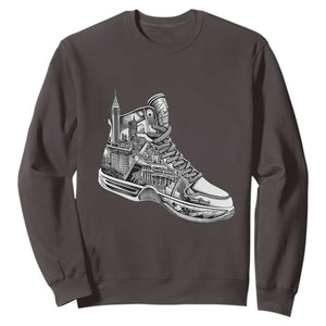Sneaker Lover Sweatshirt Graphic New York Travel SNKR TS09 Dark Chocolate Print Your Wear
