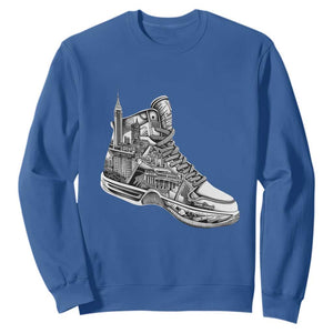 Sneaker Lover Sweatshirt Graphic New York Travel SNKR TS09 Royal Blue Print Your Wear