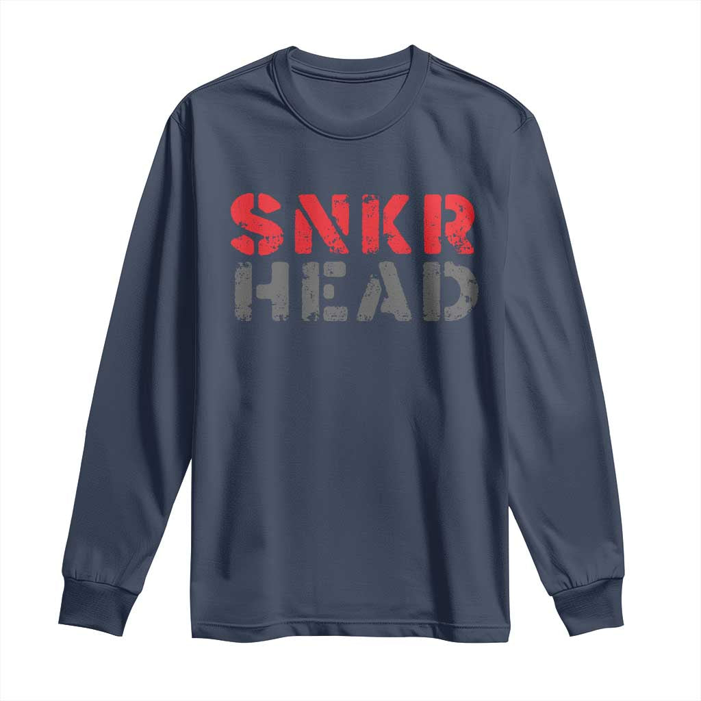 Sneaker Lover Long Sleeve Shirt SNKR Head TS09 Navy Print Your Wear