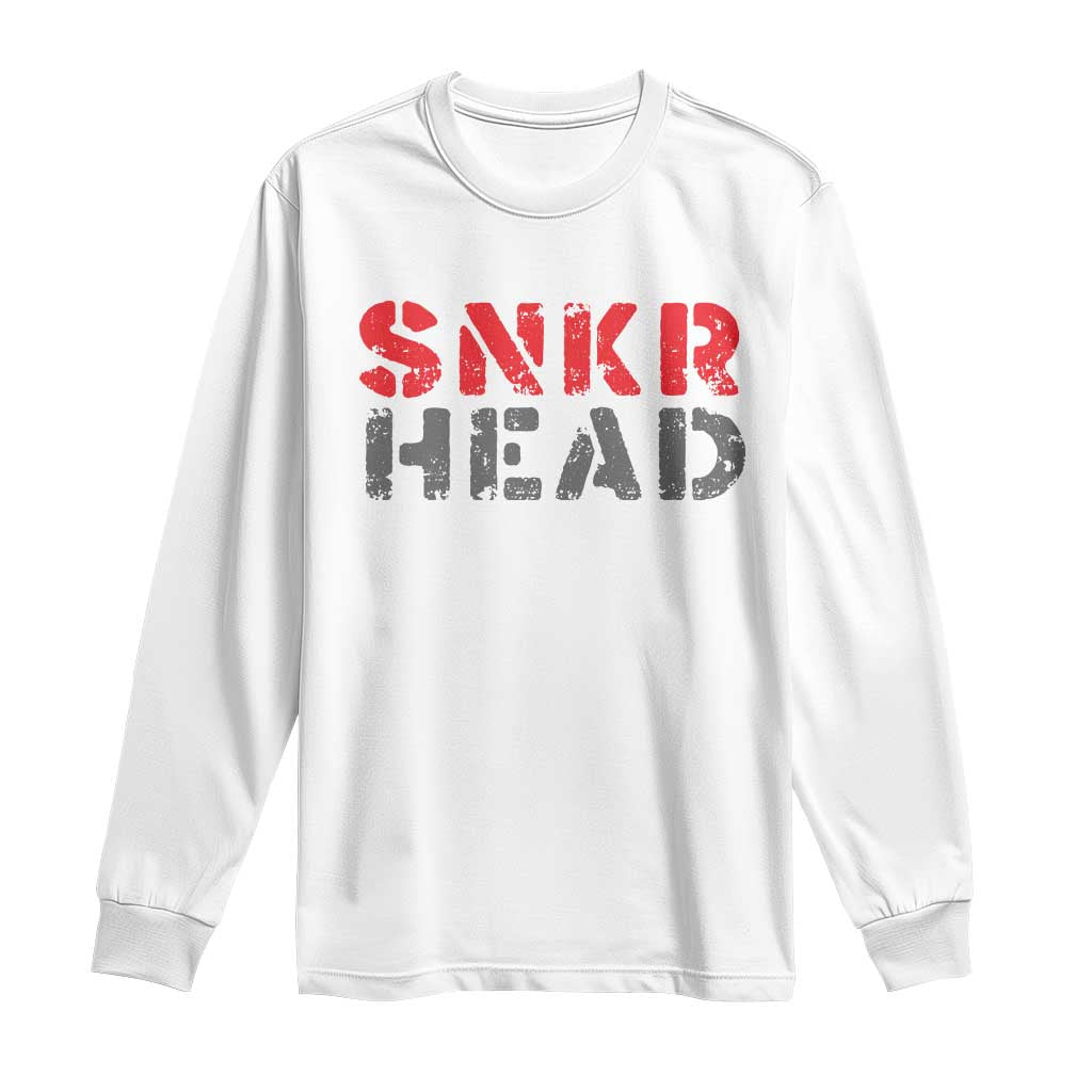 Sneaker Lover Long Sleeve Shirt SNKR Head TS09 White Print Your Wear